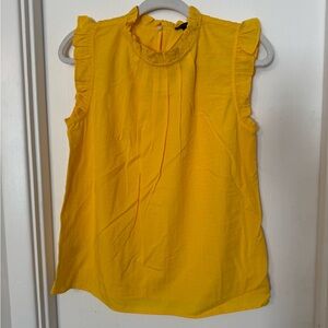 NWT Ann Taylor Yellow Ruffled Collar Blouse size small
